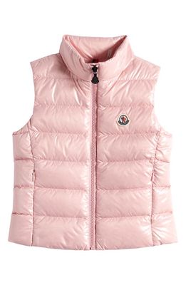 Moncler Kids' Ghany Quilted Down Puffer Vest in Pink