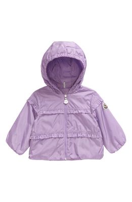 Moncler Kids' Hiti Ruffle Detail Hooded Jacket in Purple