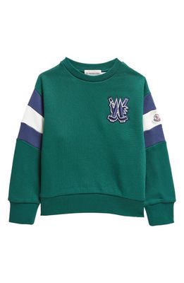 Moncler Kids' Logo Embroidered Sweatshirt in Green