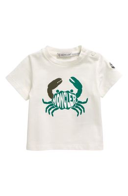 Moncler Kids' Logo Graphic T-Shirt in Silk White