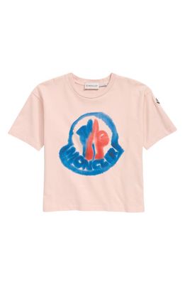 Moncler Kids' Logo Graphic Tee in Pink