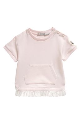 Moncler Kids' Logo Patch Short Sleeve Sweatshirt Dress in Pink