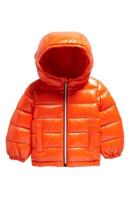 Moncler Kids' New Aubert Hooded Down Jacket in Orange