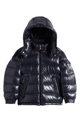 Moncler Kids' New Maya Hooded Down Puffer Jacket in Blue