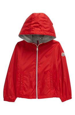 Moncler Kids' New Urville Hooded Rain Jacket in Red