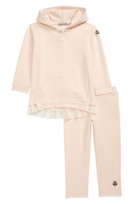 Moncler Kids' Stretch Cotton Hoodie & Pants Set in Pink