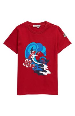 Moncler Kids' Surf Logo Graphic Tee in Red