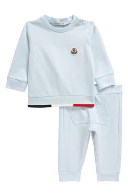 Moncler Kids' Sweatshirt and Joggers Set in Light Blue
