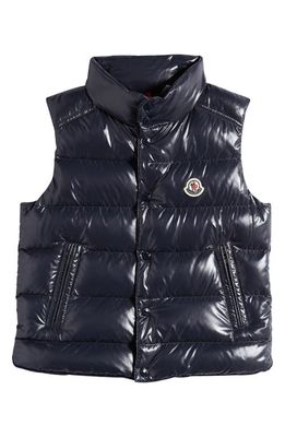 Moncler Kids' Tib Quilted Down Puffer Vest in Navy