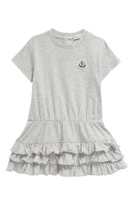 Moncler Kids' Tiered Ruffle T-Shirt Dress in Grey