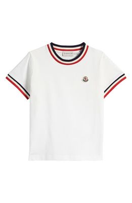 Moncler Kids' Tricolor Logo T-Shirt in White