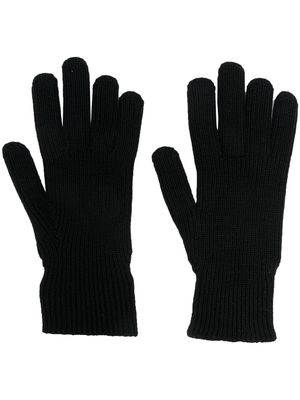 Moncler knitted logo-patch gloves - Black