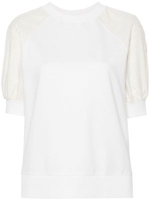 Moncler lace-up detail T-shirt - White