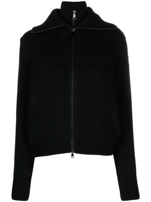 Moncler layered ribbed-knit cardigan - Black