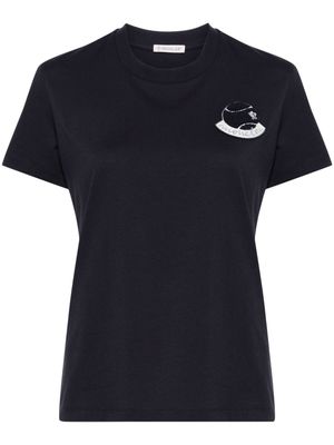 Moncler logo-appliqué cotton T-shirt - Blue
