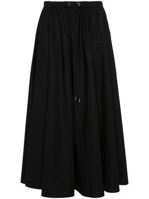 Moncler logo-appliqué gabardine midi skirt - 999 BLACK
