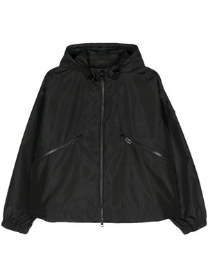 Moncler logo-appliqué hooded jacket - Black