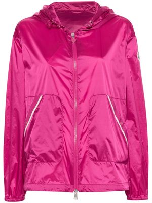 Moncler logo-appliqué hooded jacket - Pink