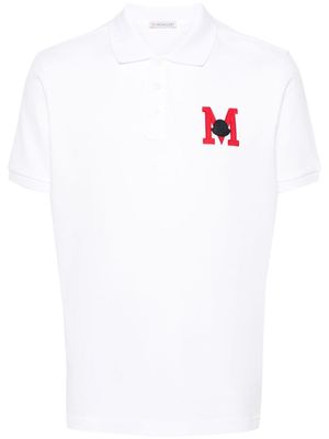 Moncler logo-appliqué polo shirt - White