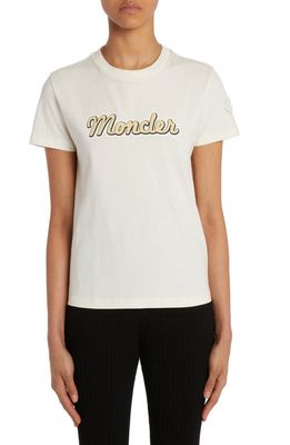 Moncler Logo Appliqué T-Shirt in White