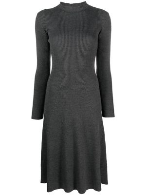 Moncler logo-appliqué wool-blend dress - Grey