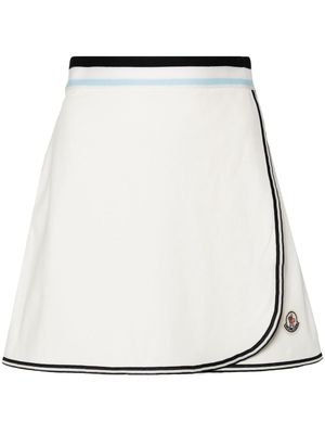 Moncler logo-appliqué wrap tennis skirt - White