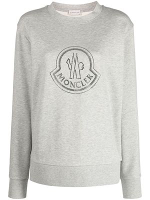 Moncler logo-embellished cotton-blend sweatshirt - Grey