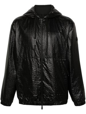 Moncler logo-embossed hooded jacket - Black
