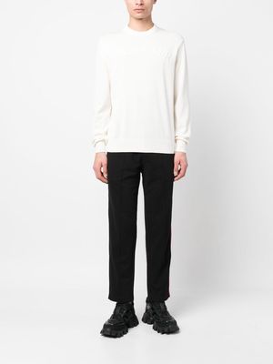 Moncler logo-embossed long-sleeve sweatshirt - White