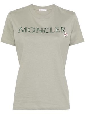 Moncler logo-embroidered cotton T-shirt - Green