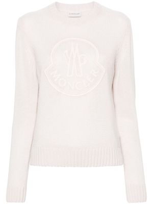 Moncler logo-embroidered crew-neck jumper - Pink