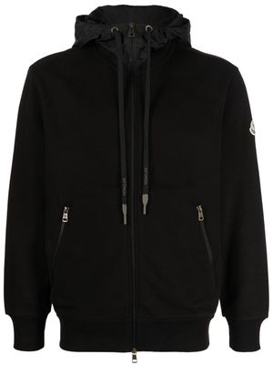 Moncler logo-embroidered hooded sweatshirt - Black