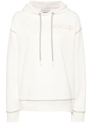 Moncler logo-embroidered hoodie - Neutrals