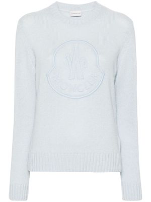 Moncler logo-embroidered jumper - Blue