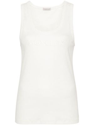 Moncler logo-embroidered tank top - Neutrals