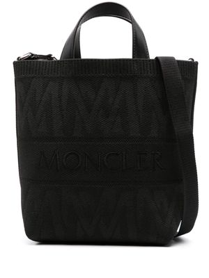 Moncler logo-embroidered woven tote bag - Black