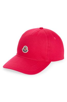 Moncler Logo Patch Baseball Cap in Pink