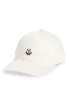 Moncler Logo Patch Baseball Cap in White
