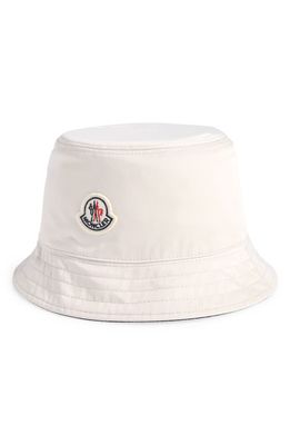 Moncler Logo Patch Bucket Hat in Neutral