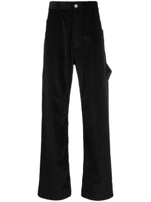 Moncler logo-patch cotton-corduroy trousers - Black