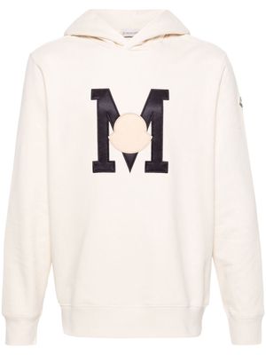 Moncler logo-patch cotton hoodie - Neutrals