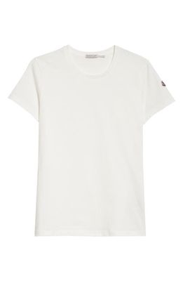 Moncler Logo Patch Cotton Jersey T-Shirt in Natural
