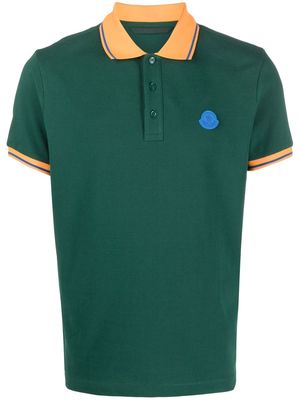 Moncler logo-patch cotton polo shirt - Green