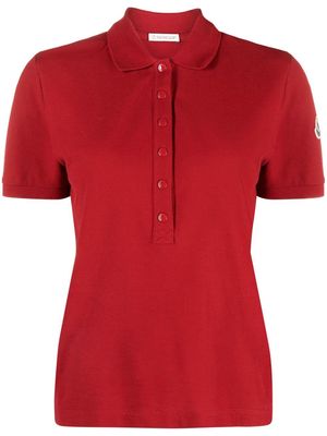 Moncler logo-patch cotton polo top - Red