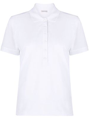 Moncler logo-patch cotton polo top - White