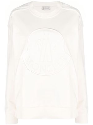 Moncler logo-patch cotton sweatshirt - Neutrals