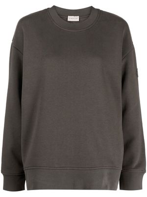 Moncler logo-patch crew-neck sweatshirt - Grey