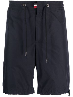 Moncler logo-patch drawstring bermuda shorts - Blue
