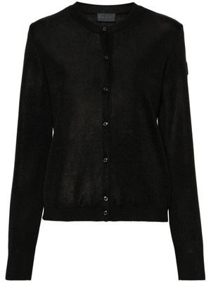 Moncler logo-patch fine-knit cardigan - Black