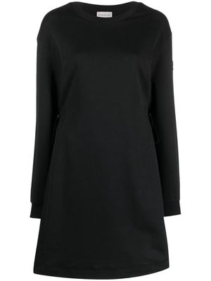 Moncler logo-patch fleece dress - Black